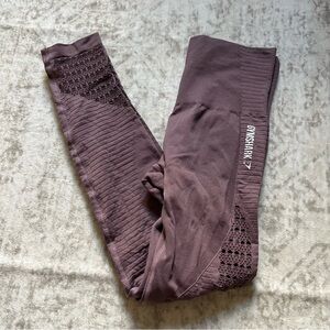 Gymshark Seamless Leggings Mauve Purple Textured High Waisted Cropped 23” Inseam